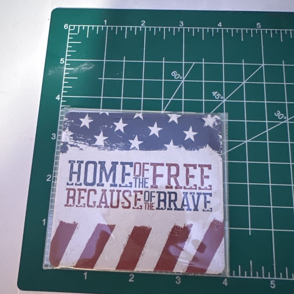 VFW Patriotic Coasters Home of the‎ Free Because of the Brave Set of 2 - Picture 5 of 5